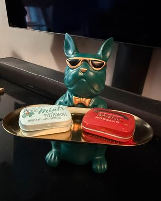 Statuetta Bulldog Maggiordomo Svuotatasche