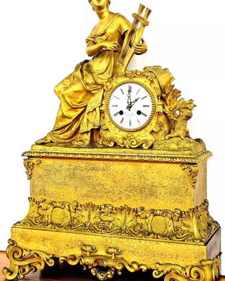 XIX sec . ancient large xxl golden bronze clock