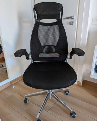 SONGMICS OBN86BK Sedia da ufficio ergonomica