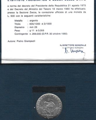 Repubblica Italiana - 500 lire Michelangelo