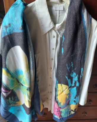 set camicia e scialle lana