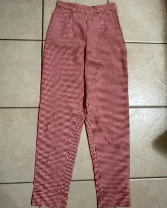 Pantaloni vichy colore rosso e bianco Soft tgS