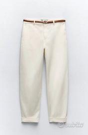 Pantaloni barrel bianchi nuovi
