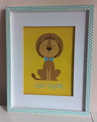 Quadro cameretta bimbo con leone 40x50 cm