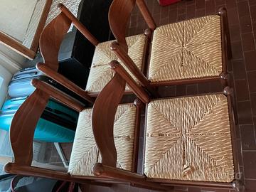 Sedie marroni in legno+gratis tavolo allungabile
