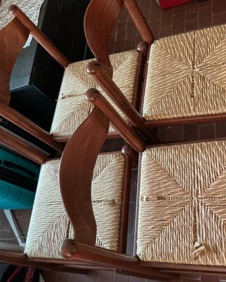 Sedie marroni in legno+gratis tavolo allungabile