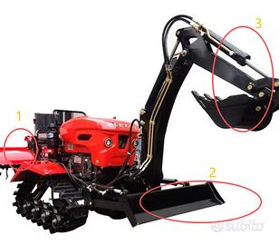 ESCAVATORE PALA CINGOLATO 25HP + 3 ACCESSORI