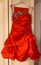 Abito cerimonia Enea Couture rosso, tg42 + stola