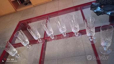Set bicchieri calici di cristallo vintage anni 70