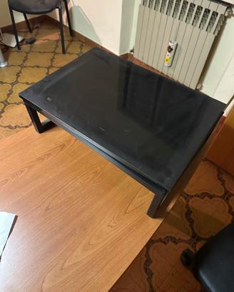 Tavolino con Pedana Girevole – Metallo e Vetrores.