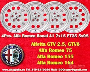 4 pz. cerchi Alfa Romeo A1 7x15 ET25 Alfetta GTV 2