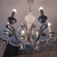 Lampadario legno shabby