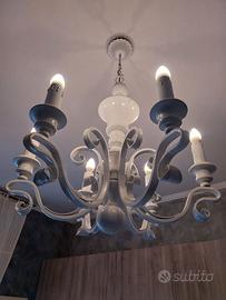 Lampadario legno shabby