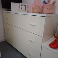 Set Camera Comò + 2 Comodini - Laccato Bianco