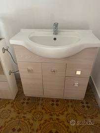 Mobiletto bagno + Lavandino e specchio