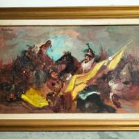 Quadro battaglia Paolo Chellini olio 