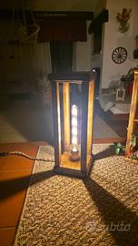 Lampada Lanterna Rustica Artigianale in Legno 