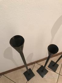 Set candelabri artigianali in ferro battuto