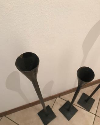 Set candelabri artigianali in ferro battuto