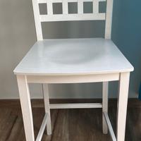Sgabello in legno bianco