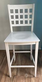 Sgabello in legno bianco