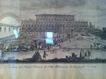 Stampa del 800 di Palazzo Pitti Firenze