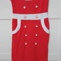 Abito rosso e bianco a tubino 