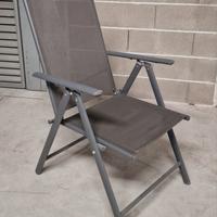 Sedia da giardino reclinabile in alluminio