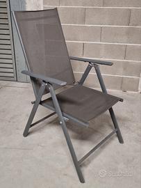 Sedia da giardino reclinabile in alluminio