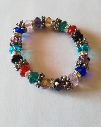 Bracciale elastico con pietre colorate