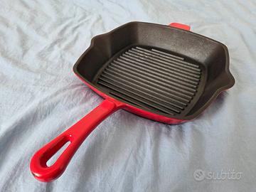 Bistecchiera Padella Ggriglia in ghisa smalta 25cm