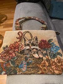 Borsa gatto in tessuto
