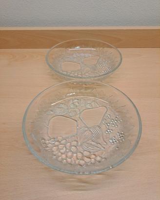 Coppia di piatti in vetro Borgonovo coll. Autunno