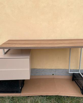 Scrivania moderna 144x 59cm con casettiera