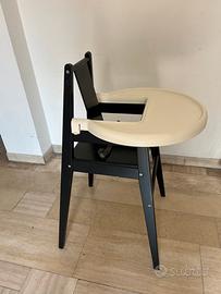 Seggiolone IKEA BLÅMES nero con vassoio