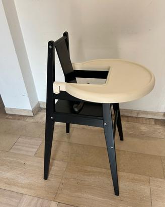 Seggiolone IKEA BLÅMES nero con vassoio