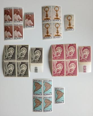 Lotto francobolli Vaticano 1968 nuovi quartine
