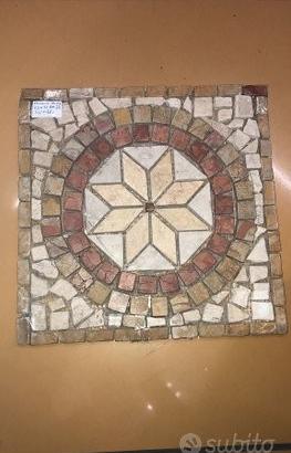 Piastrella 33x33 Rosone Mosaico giallo artigianale