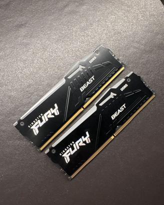 Ram 64gb DDR5 Kingston Fury Beast 5600MHz CL36 RGB