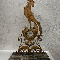 Orologio gallo ferro e marmo