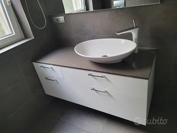 Mobile bagno con top in Okite + lavandino Scarabeo