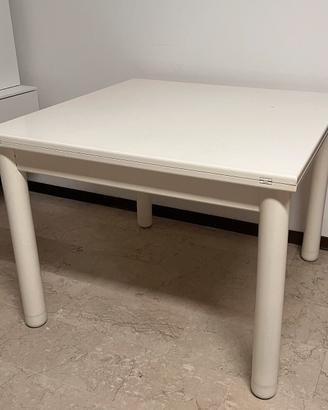 Tavolo Allungabile in Legno Massiccio Bianco Opaco