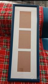 cornice blu legno e vetro