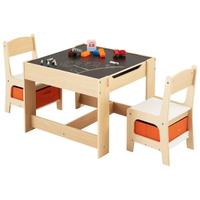 Set Tavolo 2 Sedie per Bambini con Portaoggetti
