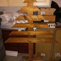 Albero di Natale in legno con luci