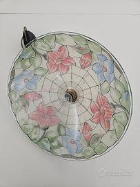 Lampadario Tiffany vetro floreale – vintage