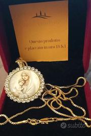 Maxi collana cm75 Placcata ORO18KG.F. con pendente