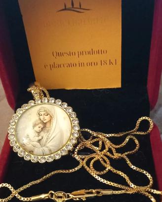 Maxi collana cm75 Placcata ORO18KG.F. con pendente