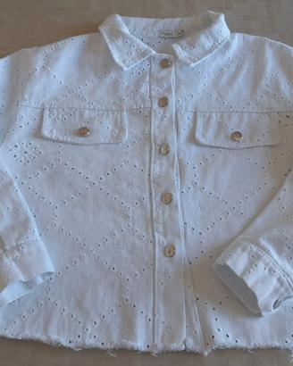 Giubbino bianco 100% cotone traforato