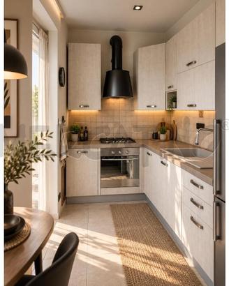CUCINA GRANDE ANGOLARE MODERNA GRIGIA COMPLETA DI